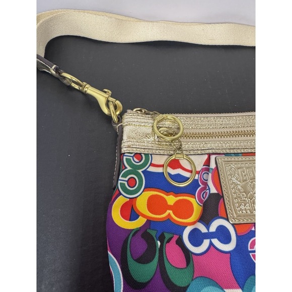 Coach Poppy Graffiti Glam Signature C Crossbody Bag Shoulder Handbag VTG Y2K - Picture 10 of 10